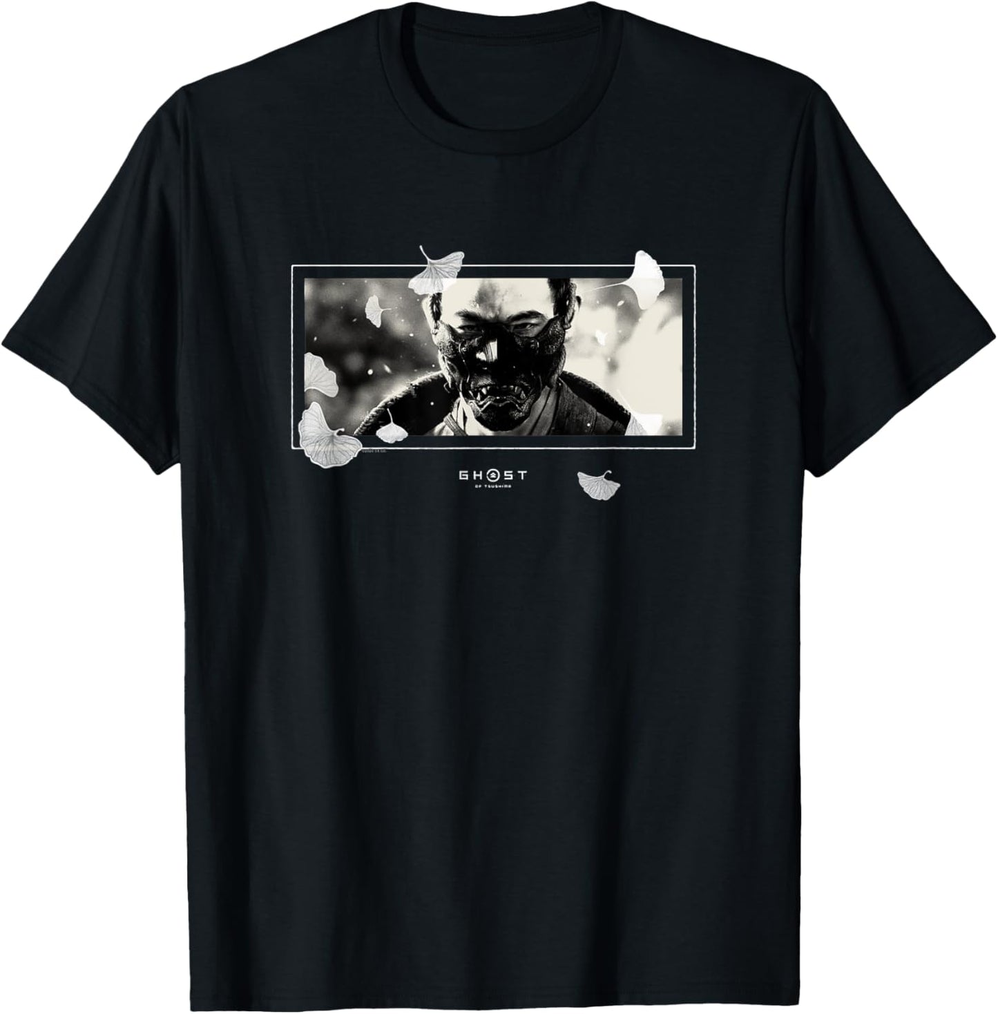 Ghost of Tsushima White Falling Leaves T-Shirt - T-Shirt | Black