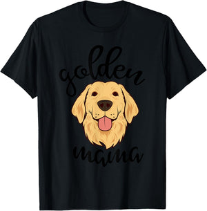 Golden Retriever Mama Funny Dog Lovers Gift Mom Women T-Shirt - T-Shirt | Black