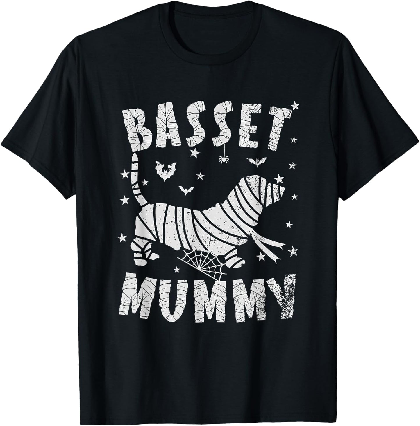 Basset Hound Mummy - Halloween T-Shirt - T-Shirt | Black