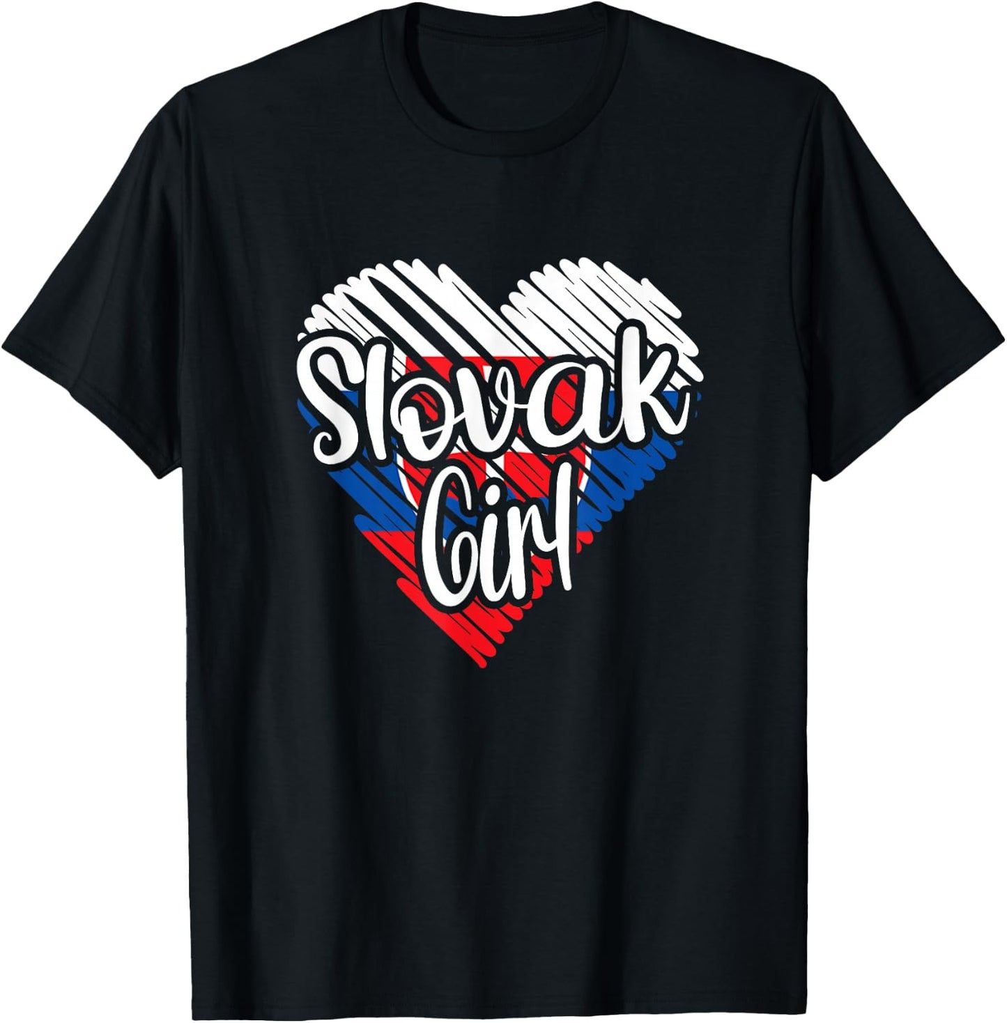 Slovakia For Girl Slovak Heart Flag Slovakia T-Shirt - T-Shirt | Black