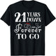 21 Years Down Forever to Go Couple 21st Wedding Anniversary T-Shirt - T-Shirt | Black