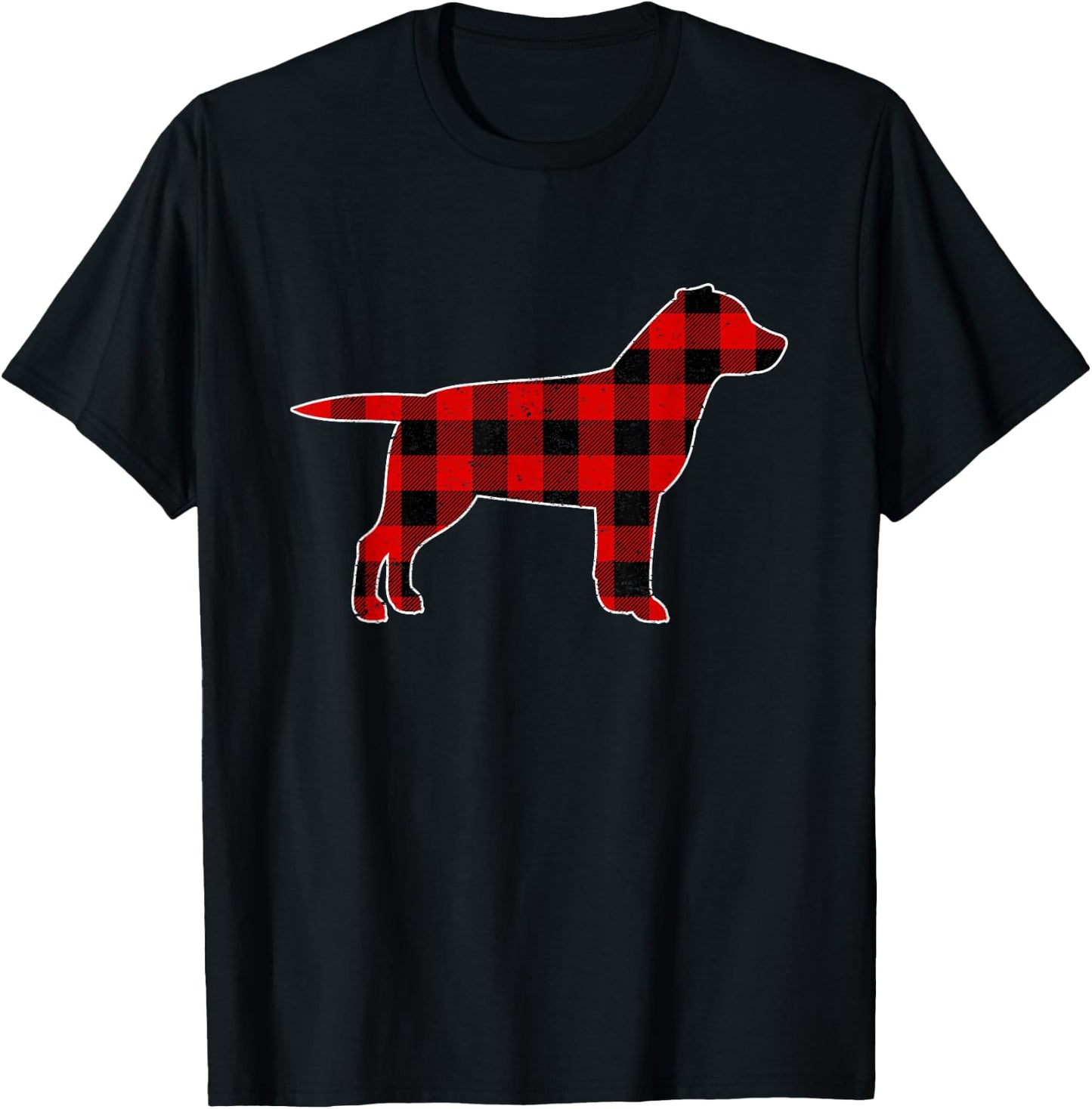 Christmas Buffalo Plaid Labrador Shirt, Christmas Dog Pajama Women Kids T-Shirt - T-Shirt | Black