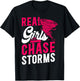 Storm Chaser Hurricane Meteorology Tornado Girl Real Girls T-Shirt - T-Shirt | Black