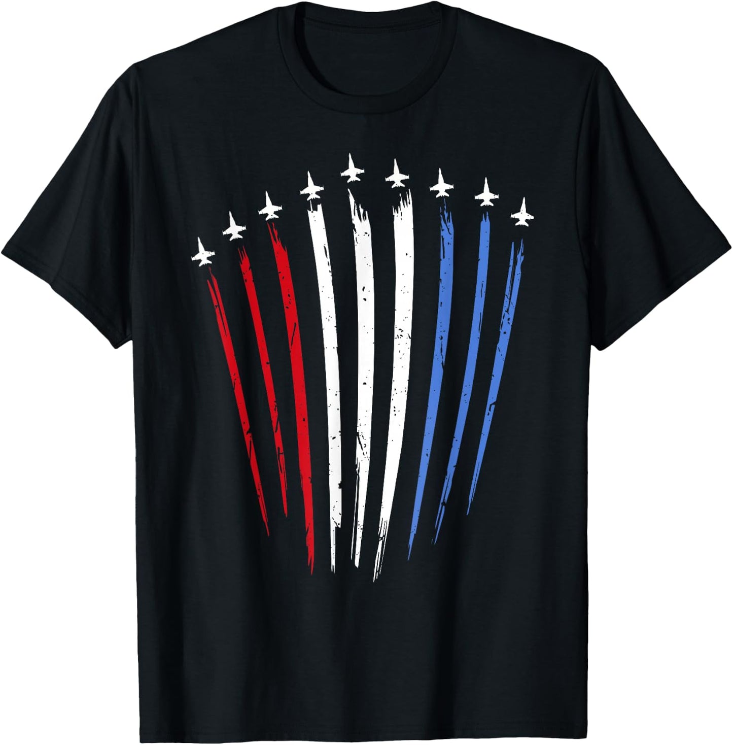 Red White Blue Air Force Planes T-Shirt - T-Shirt | Black