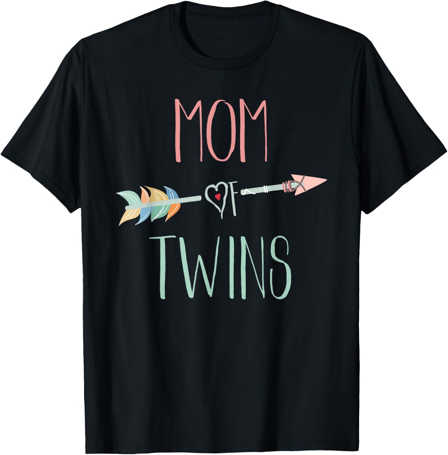 Mom of Twins Mother's Day Gift T-Shirt - T-Shirt | Black
