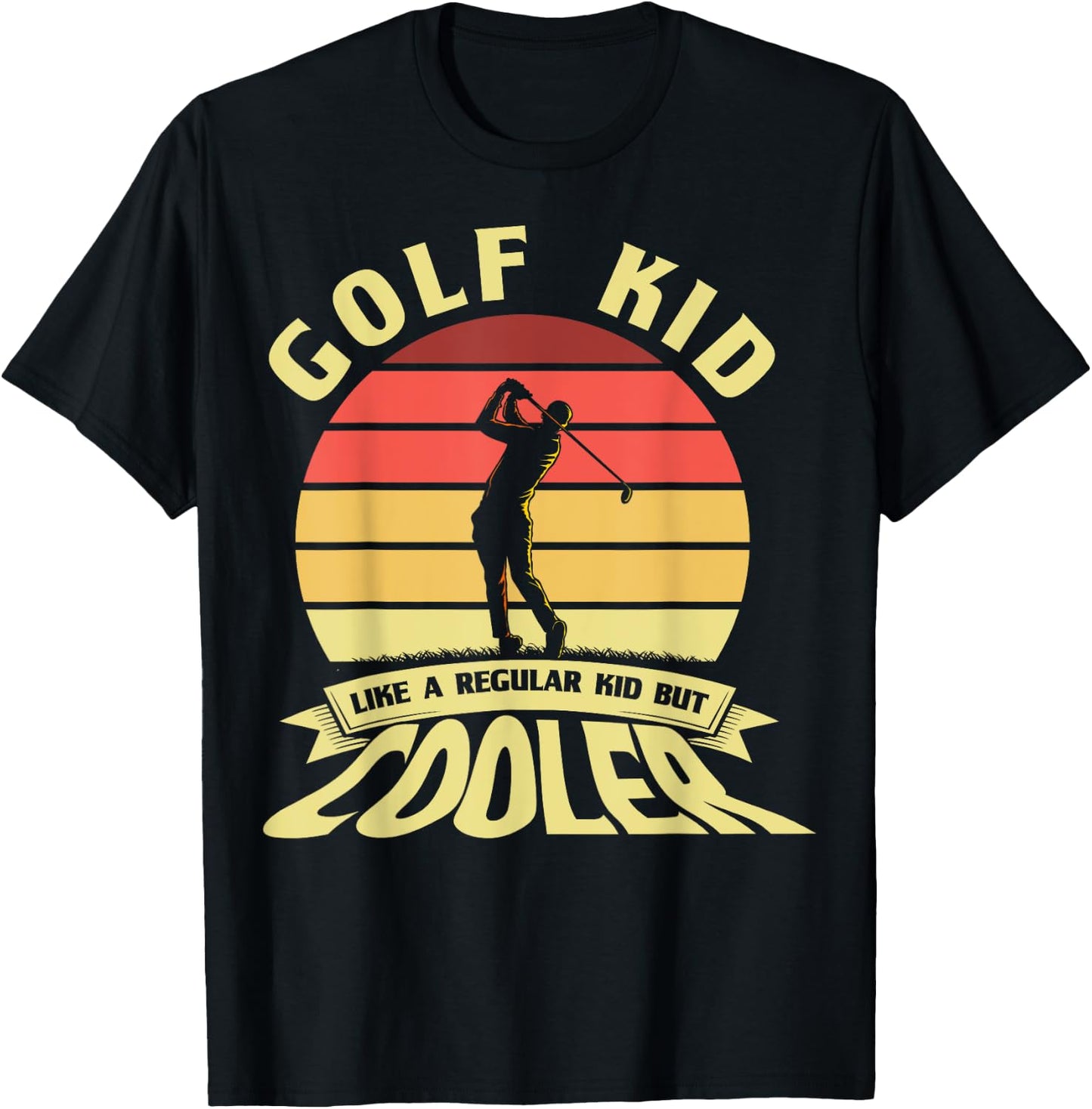 Funny Golf Kid Like A Regular Kid Teenage Golfers Golf Kid T-Shirt - T-Shirt | Black