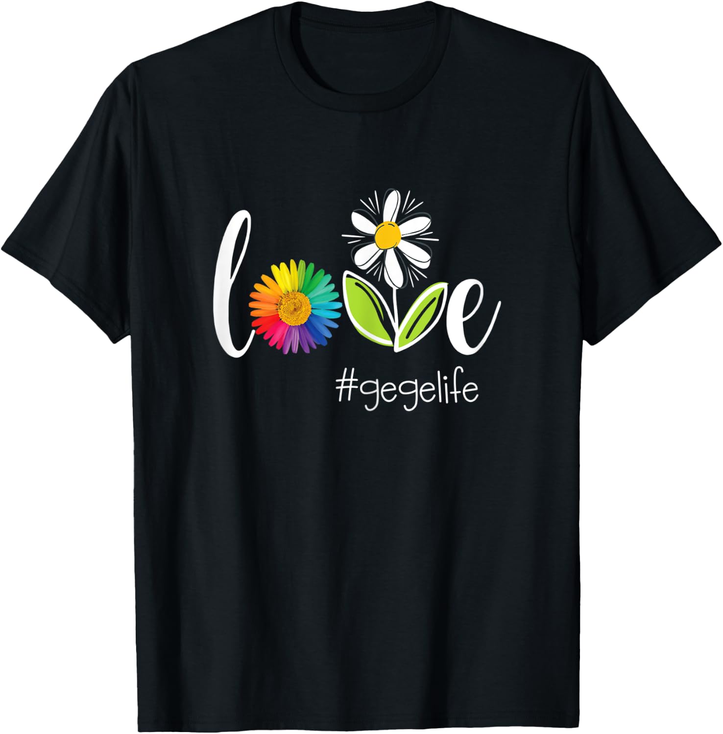 Love Gege Life - Flower T-Shirt - T-Shirt | Black