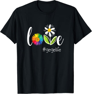 Love Gege Life - Flower T-Shirt - T-Shirt | Black