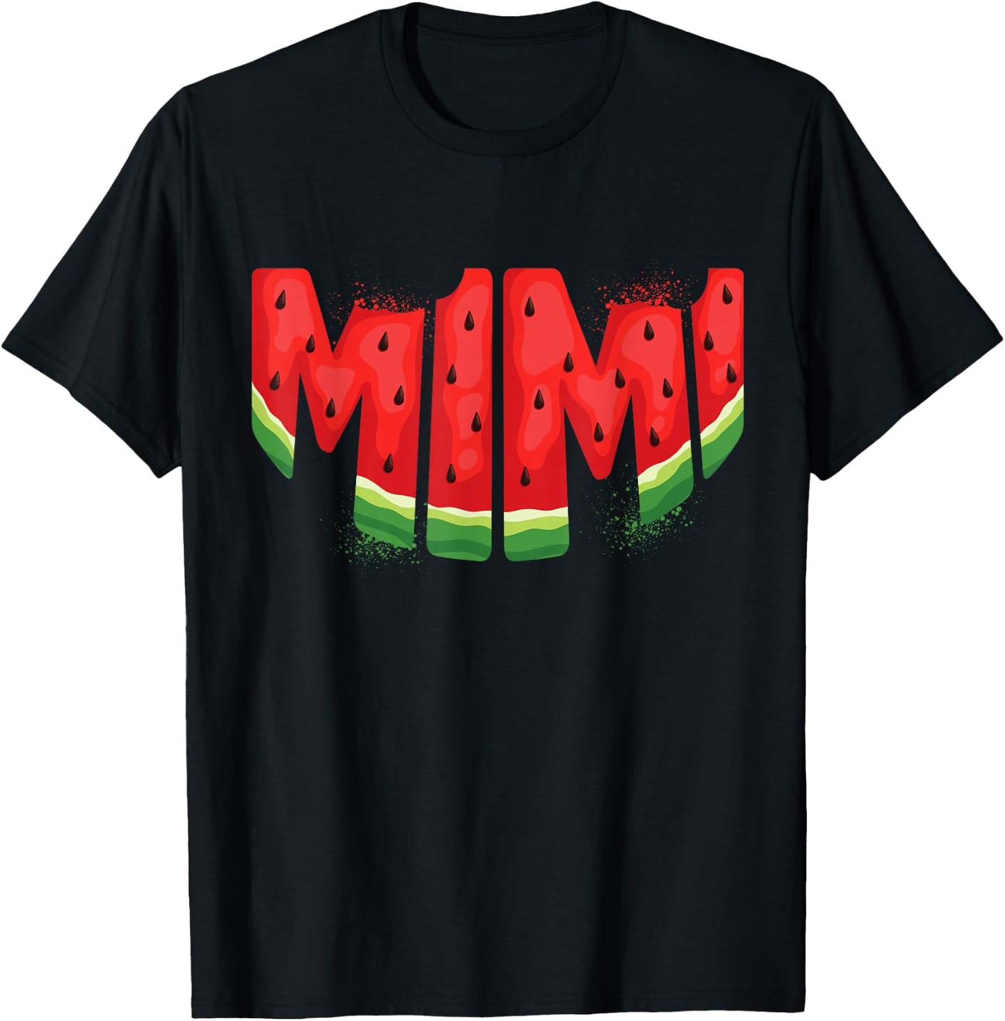 Funny Mimi Watermelon Summer Fruit Family Matching Birthday T-Shirt - T-Shirt | Black