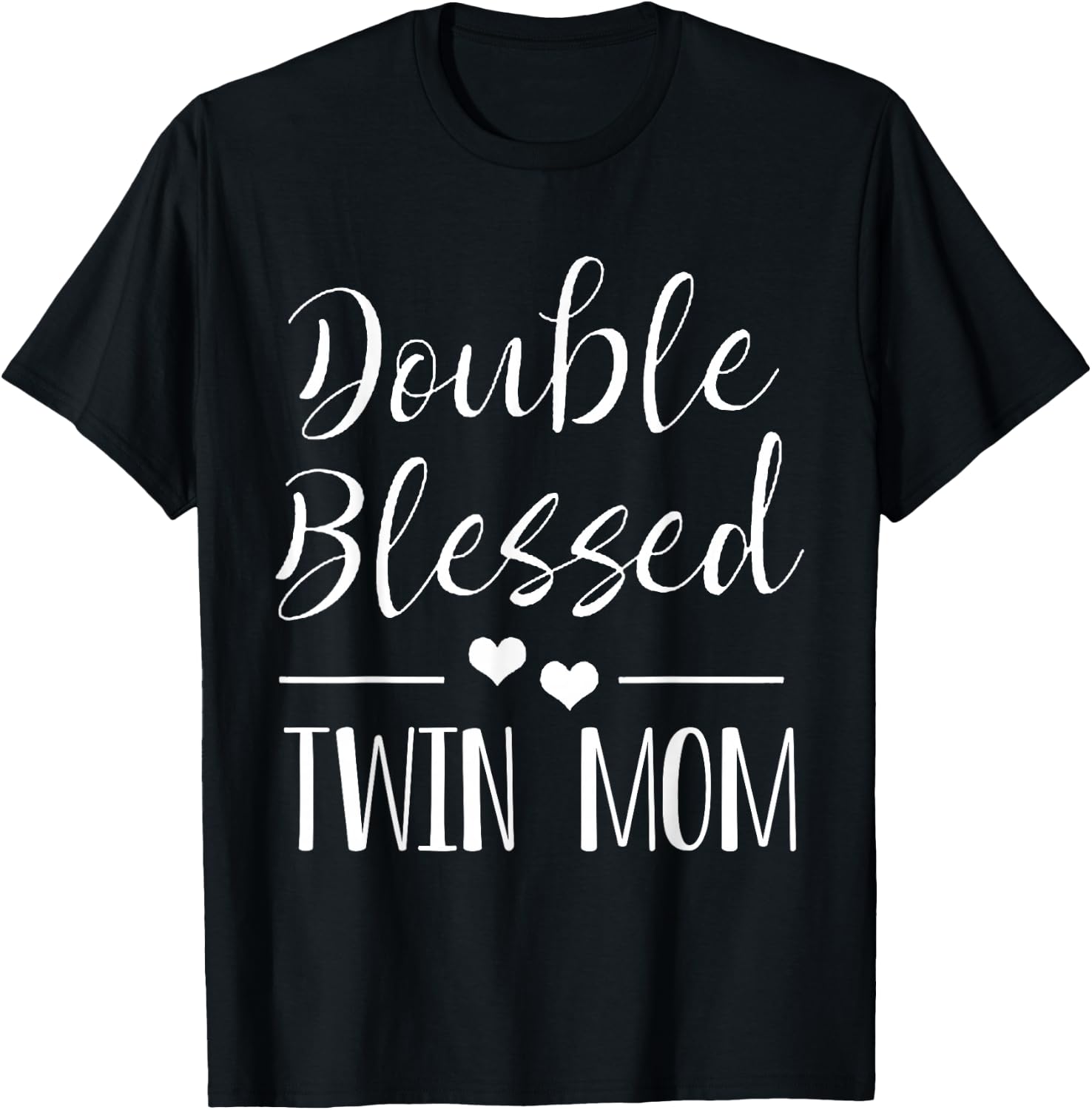Twin Mama Twin Mom to Be Pregnancy Announcement T-Shirt - T-Shirt | Black