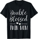 Twin Mama Twin Mom to Be Pregnancy Announcement T-Shirt - T-Shirt | Black