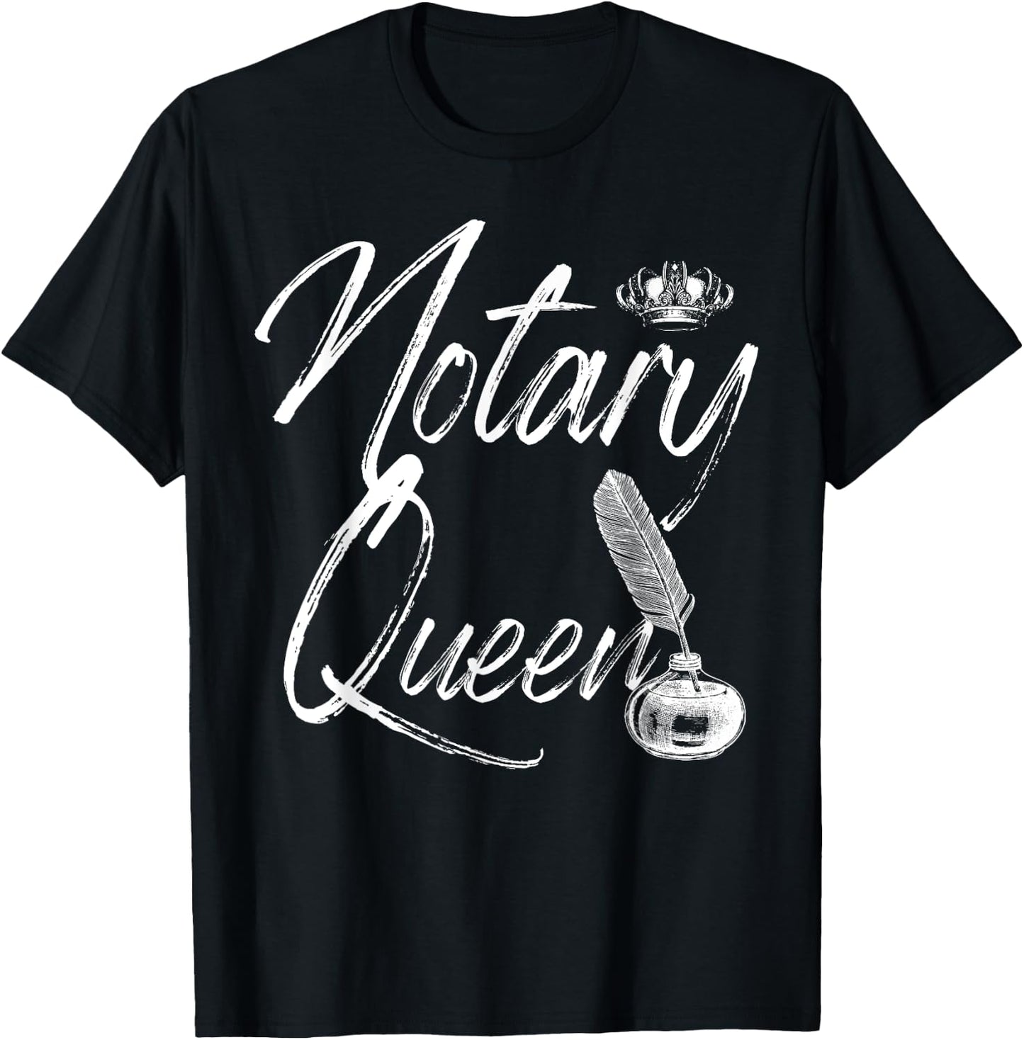 Notary Queen Notarize Funny Notary Public Signer Oath T-Shirt - T-Shirt | Black