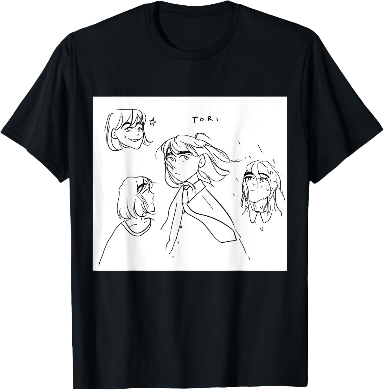 Tori Spring Sketches, Present For Tori's Fan, Drawing Lover T-Shirt - T-Shirt | Black