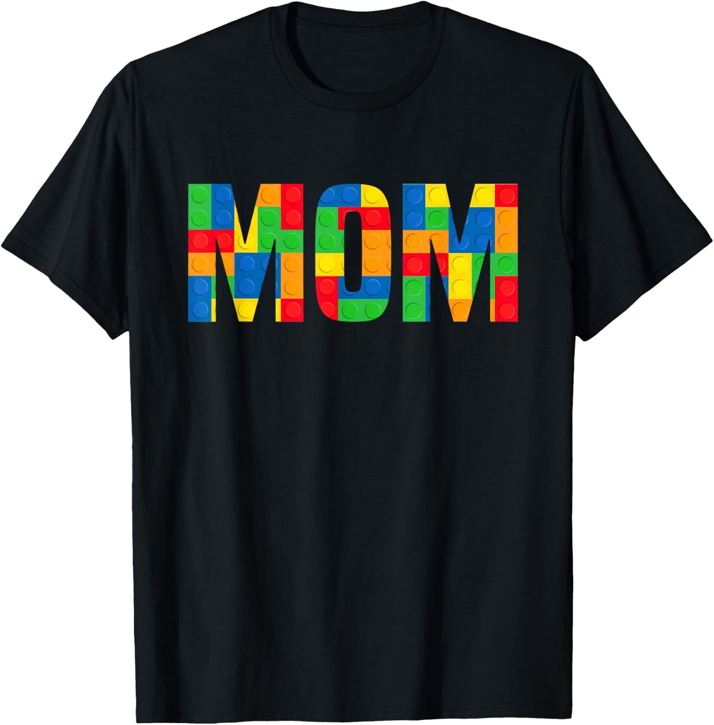 Mom Brick Master Builder Funny Building Blocks Mom T-Shirt - T-Shirt | Black