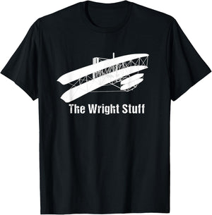 Funny Aviation Shirts-The Wright Stuff Pilot AvGeek Airplane T-Shirt - T-Shirt | Black