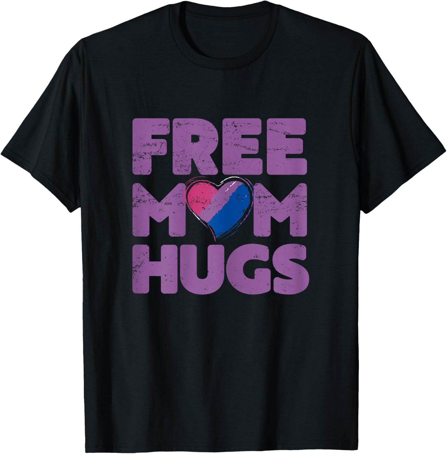 Free Mom Hugs , Free Mom Hugs Bisexual Gay Pride Shirt T-Shirt - T-Shirt | Black