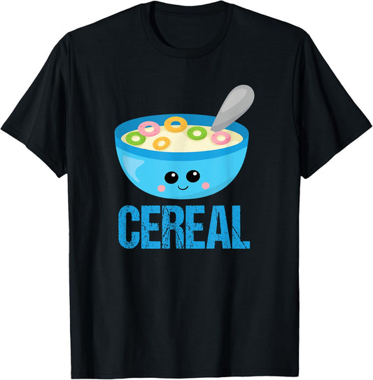 Cute Cereal & Milk Couples Halloween Costume His & Hers T-Shirt - T-Shirt | Black