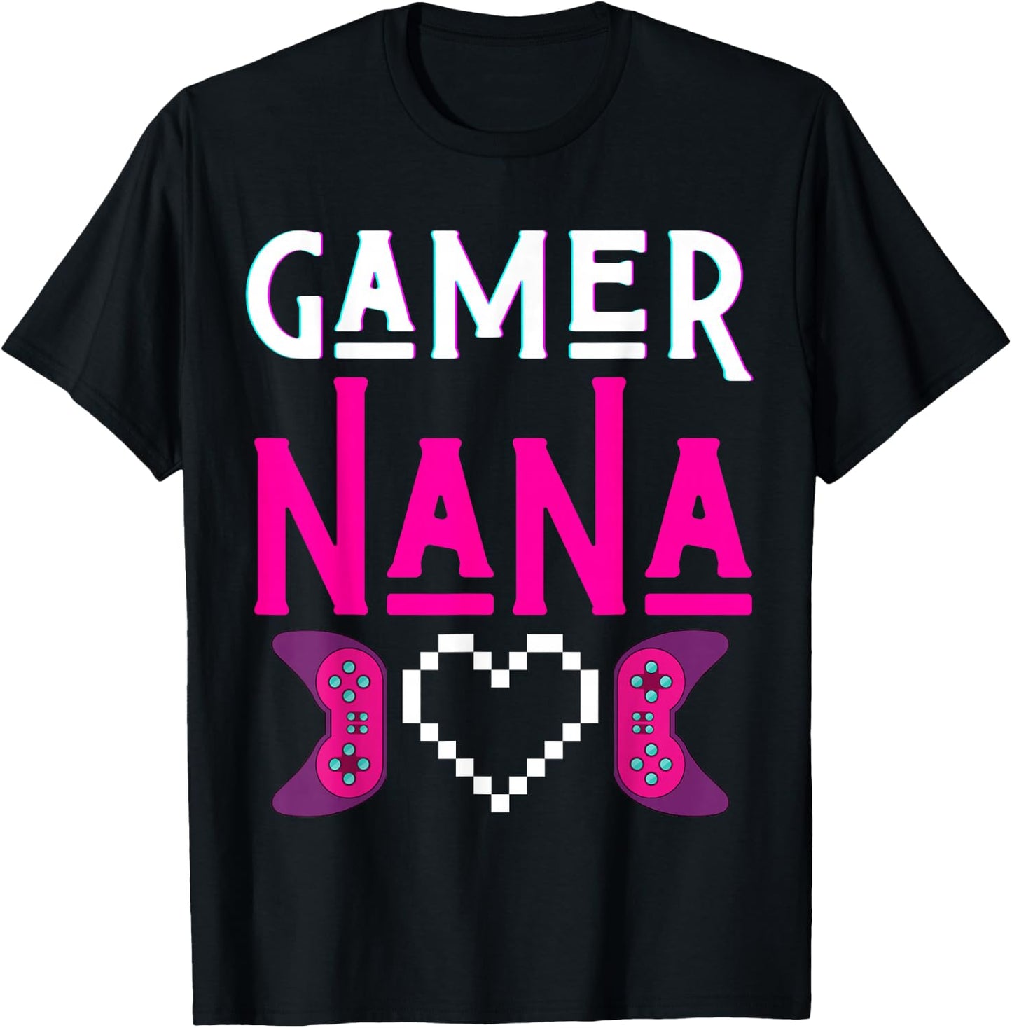 Gamer Nana Grandma Plays Video Game Funny Mimi Gaming Women T-Shirt - T-Shirt | Black