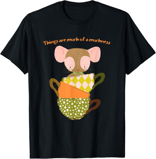 Alice in Wonderland Cute Dormouse Literary Muchness T-Shirt - T-Shirt | Black
