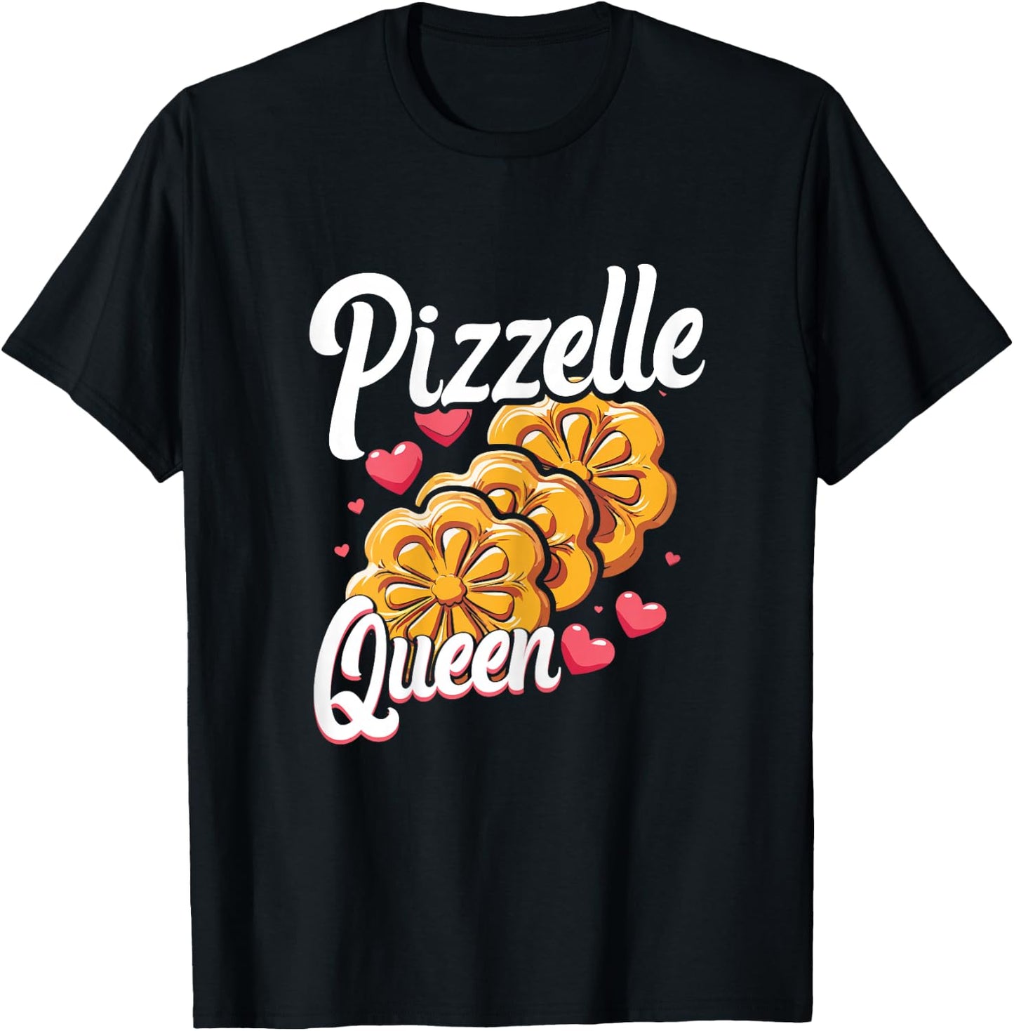 Pizzelle Queen Italian Waffle Cookie Lover T-Shirt - T-Shirt | Black