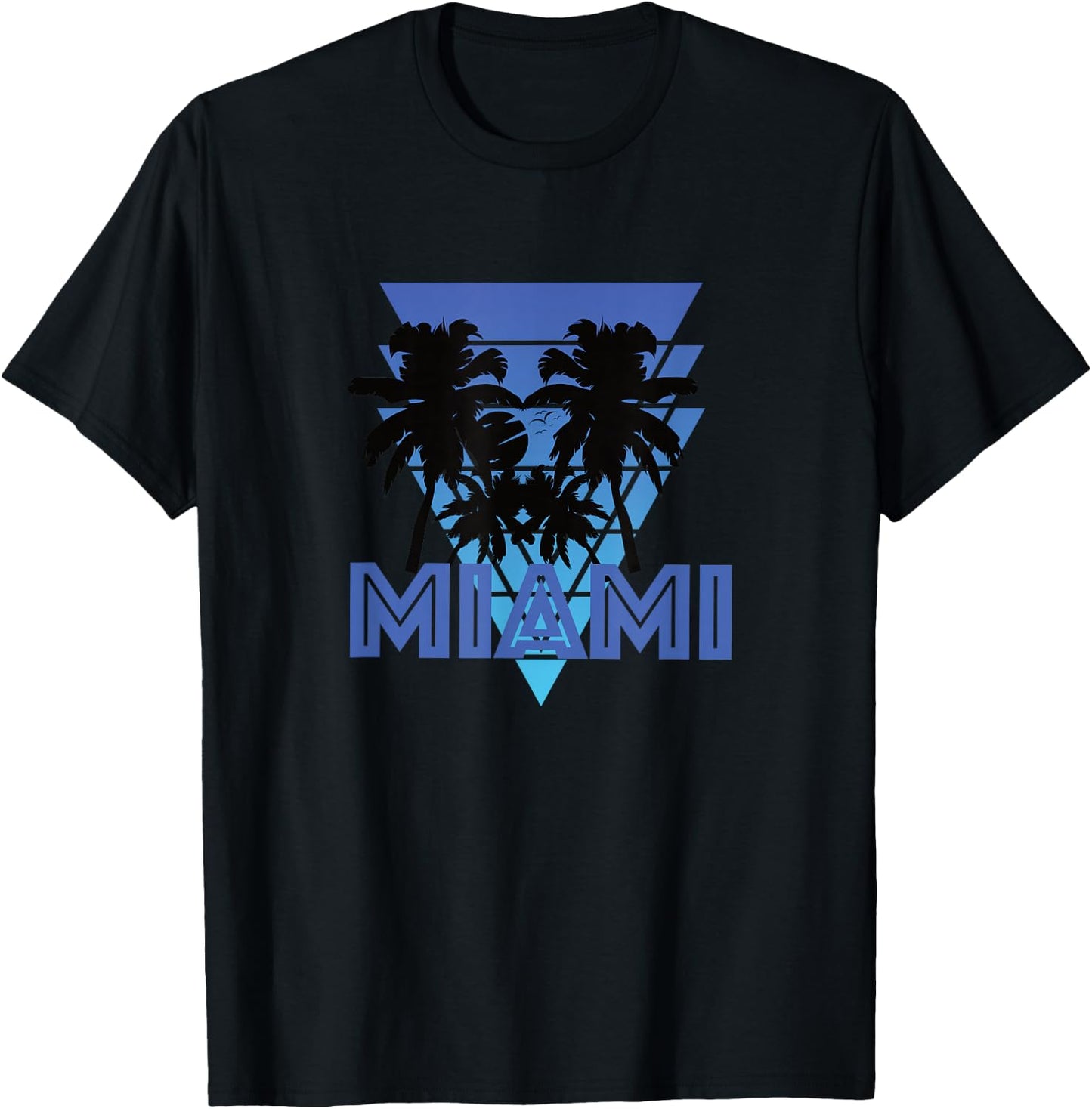 Retro Florida MIAMI vintage palm trees T-Shirt - T-Shirt | Black