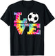 Soccer Tie Dye LOVE Multi Color Teen Girls T-Shirt - T-Shirt | Black