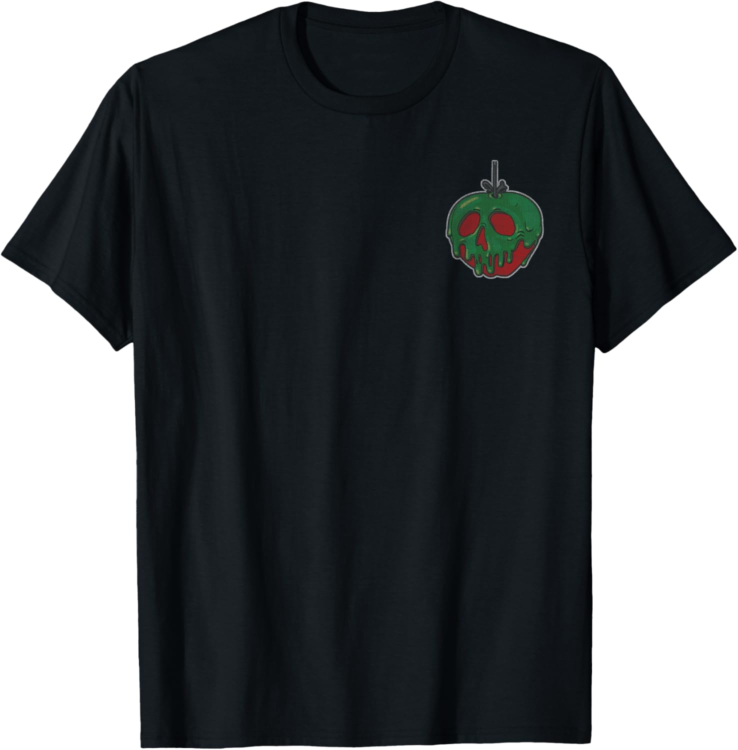 Disney Snow White Evil Queen Apple Pocket Front and Back T-Shirt - T-Shirt | Black