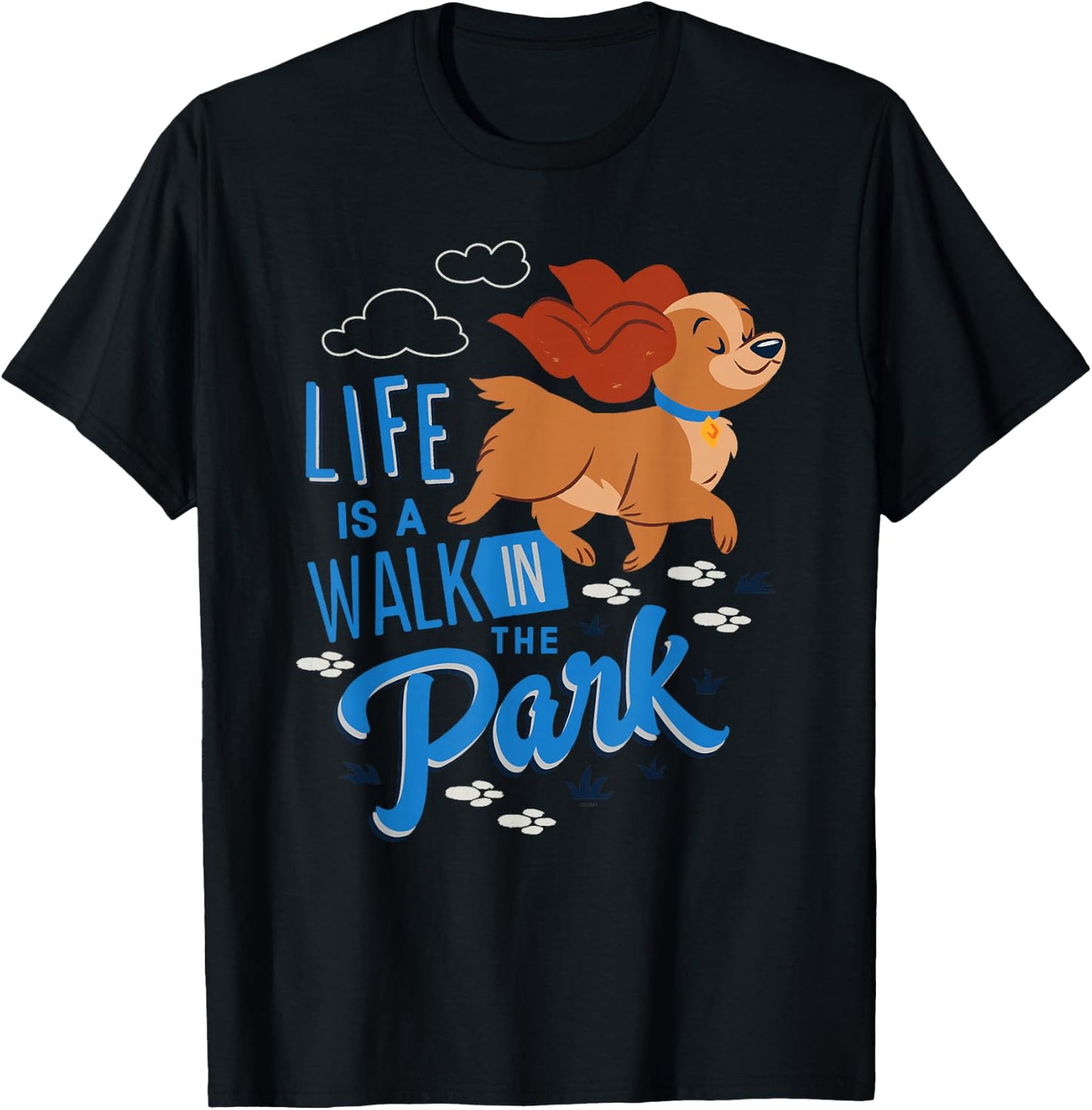Disney Dogs Lady Life is a Walk in the Park T-Shirt - T-Shirt | Black