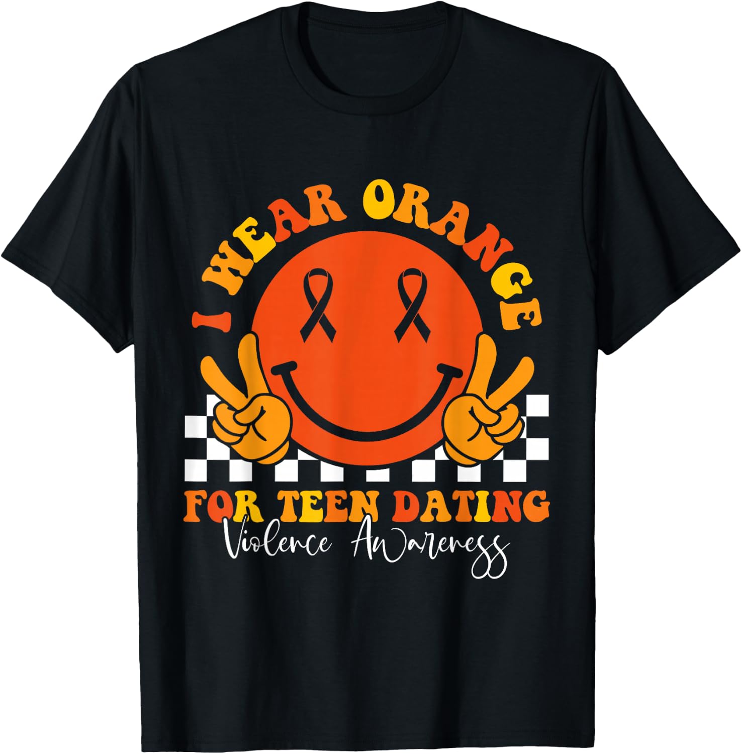 Teen Dating Violence Awareness Orange ribbon teen T-Shirt - T-Shirt | Black