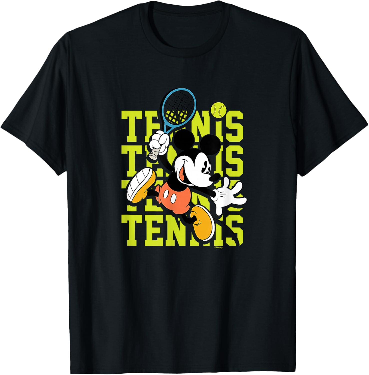 Disney - Mickey Tennis Stacked T-Shirt - T-Shirt | Black