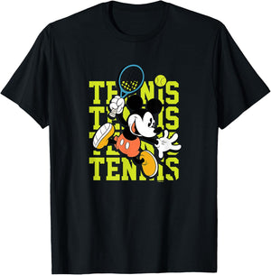 Disney - Mickey Tennis Stacked T-Shirt - T-Shirt | Black