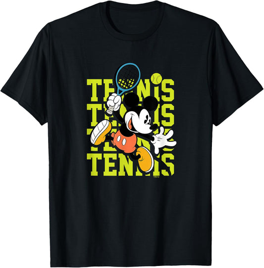 Disney - Mickey Tennis Stacked T-Shirt - T-Shirt | Black