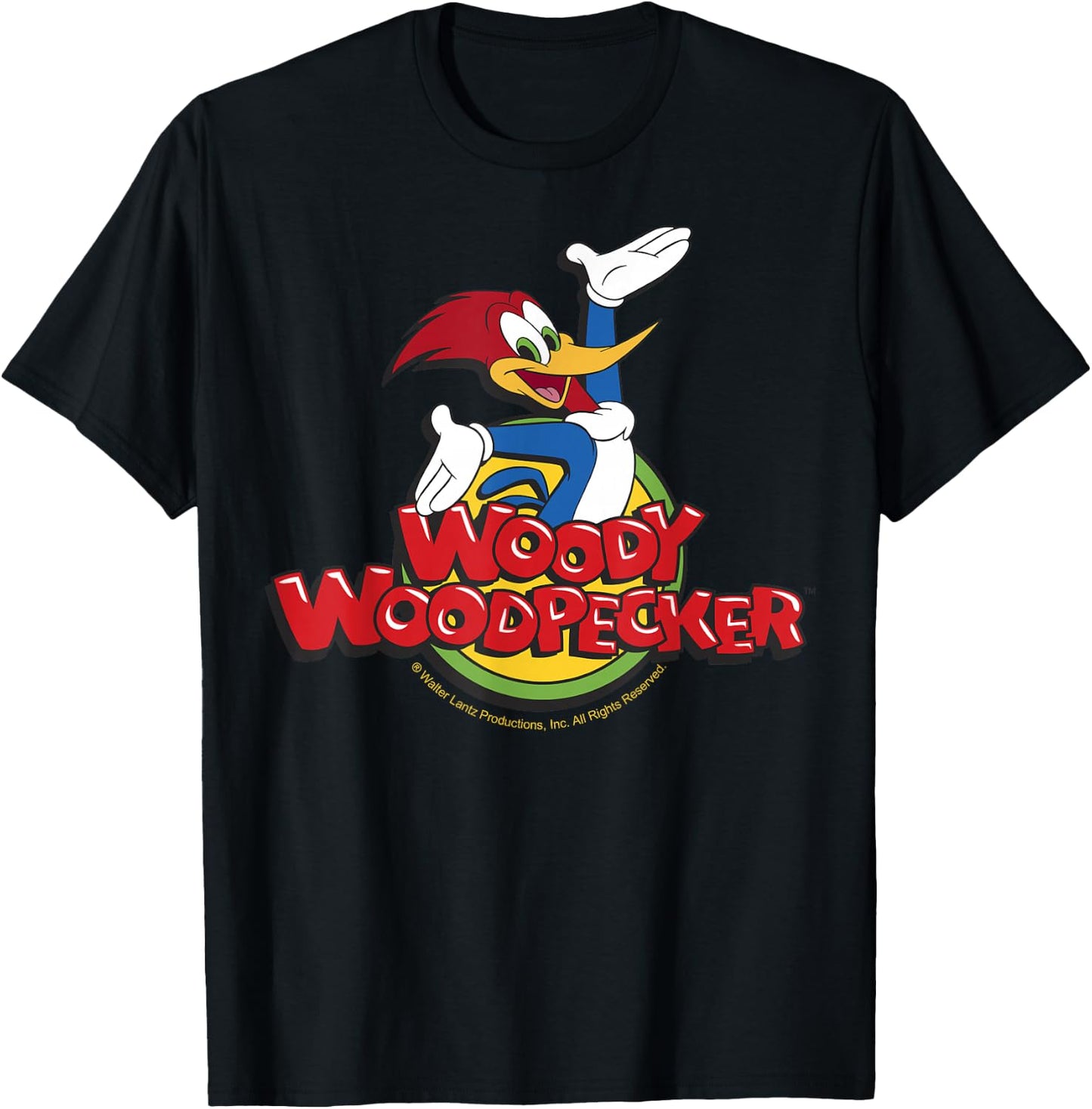 Woody Woodpecker Classic Logo T-Shirt - T-Shirt | Black