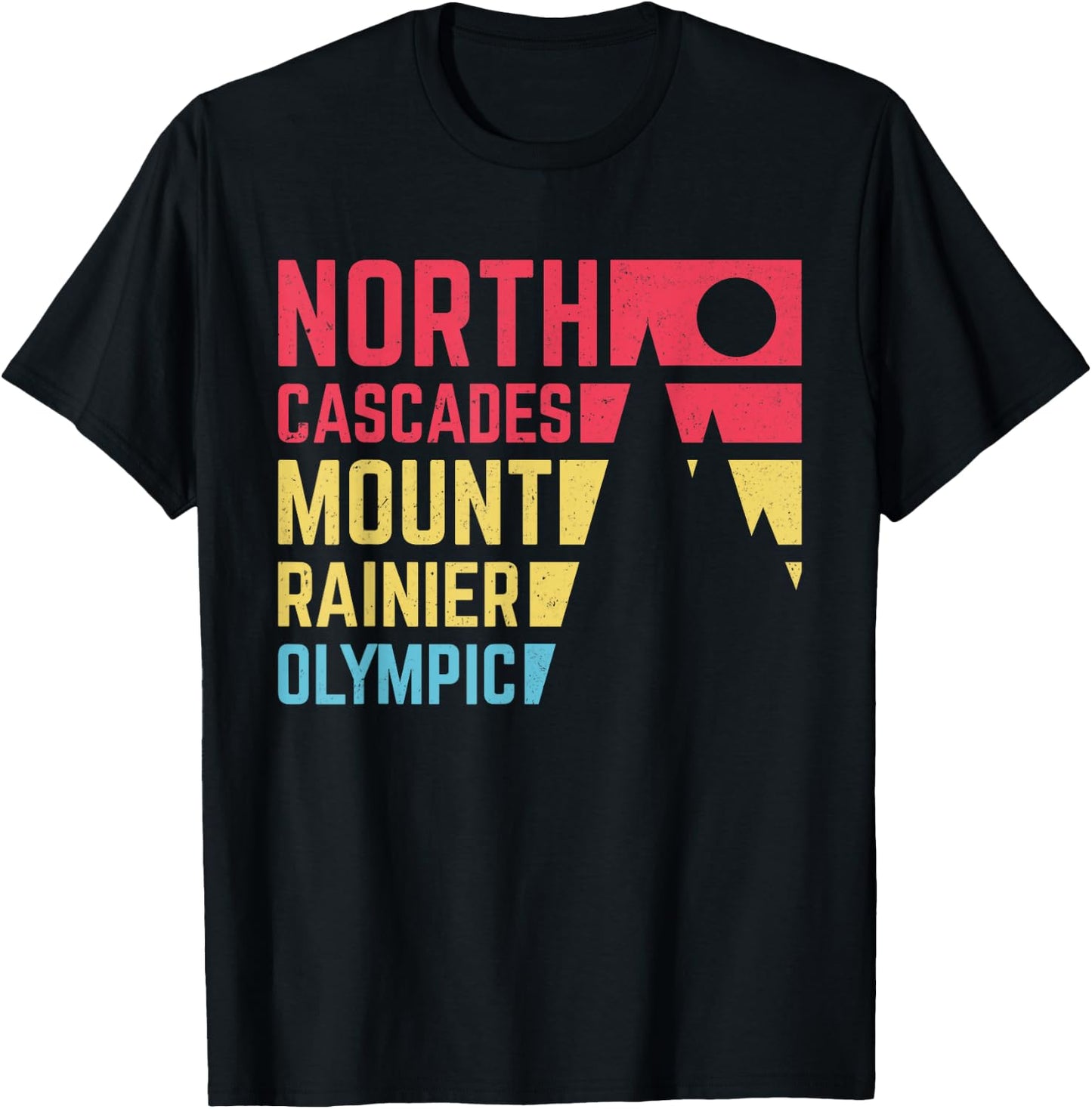 Vintage North Cascades Mount Rainier Olympic National Park T-Shirt - T-Shirt | Black