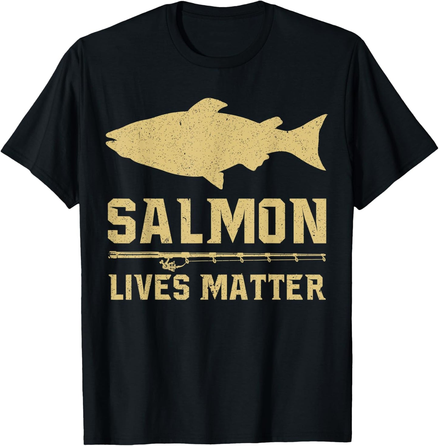 Salmon Lives Matter Salmon Fisherman Fishing T-Shirt - T-Shirt | Black
