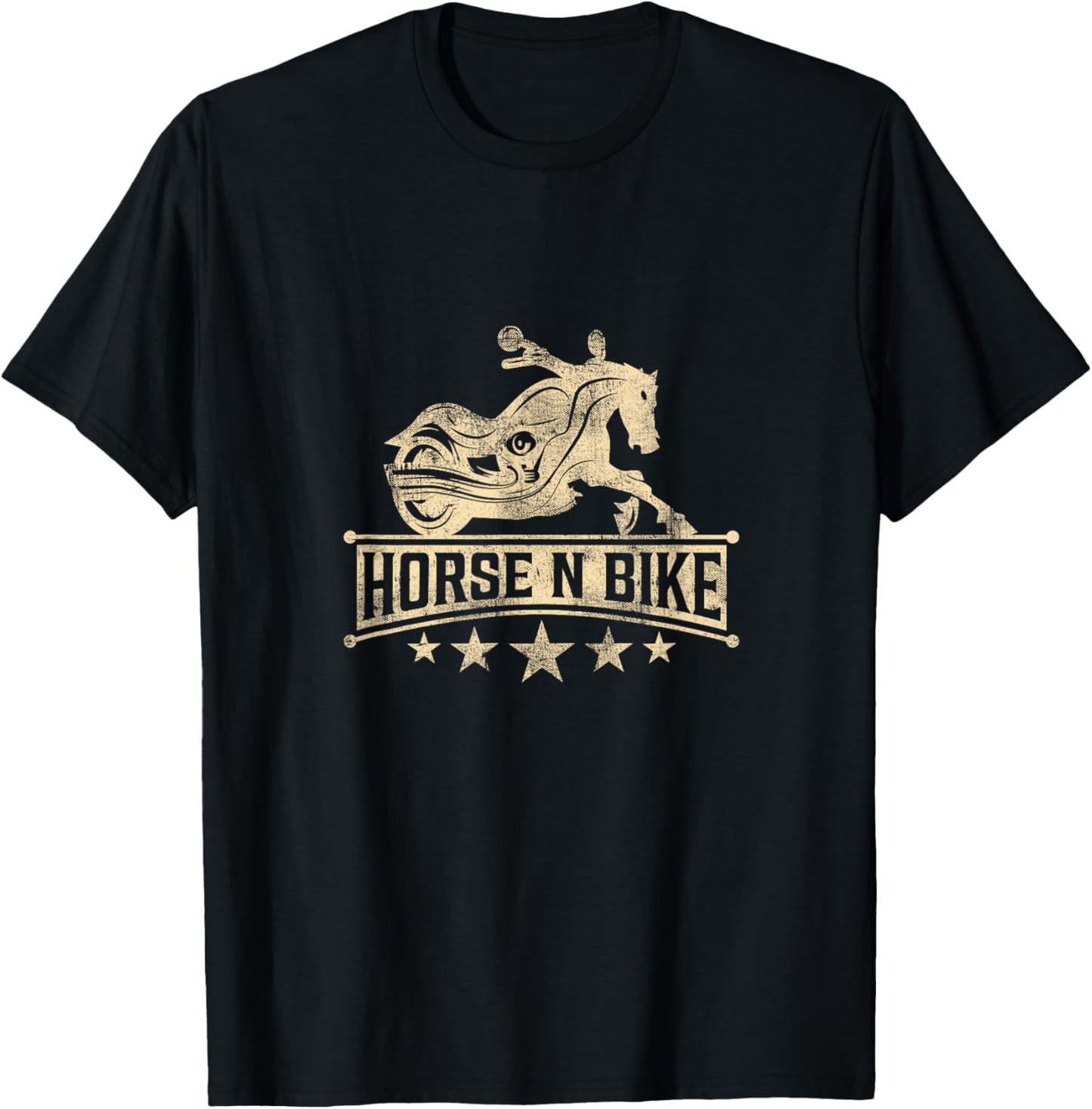 Horse Bike Hobby Motorcycle Riding Biking Retro T-Shirt - T-Shirt | Black