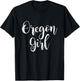 Distressed OR Women Lettering Cute Oregon Girl T-Shirt - T-Shirt | Black