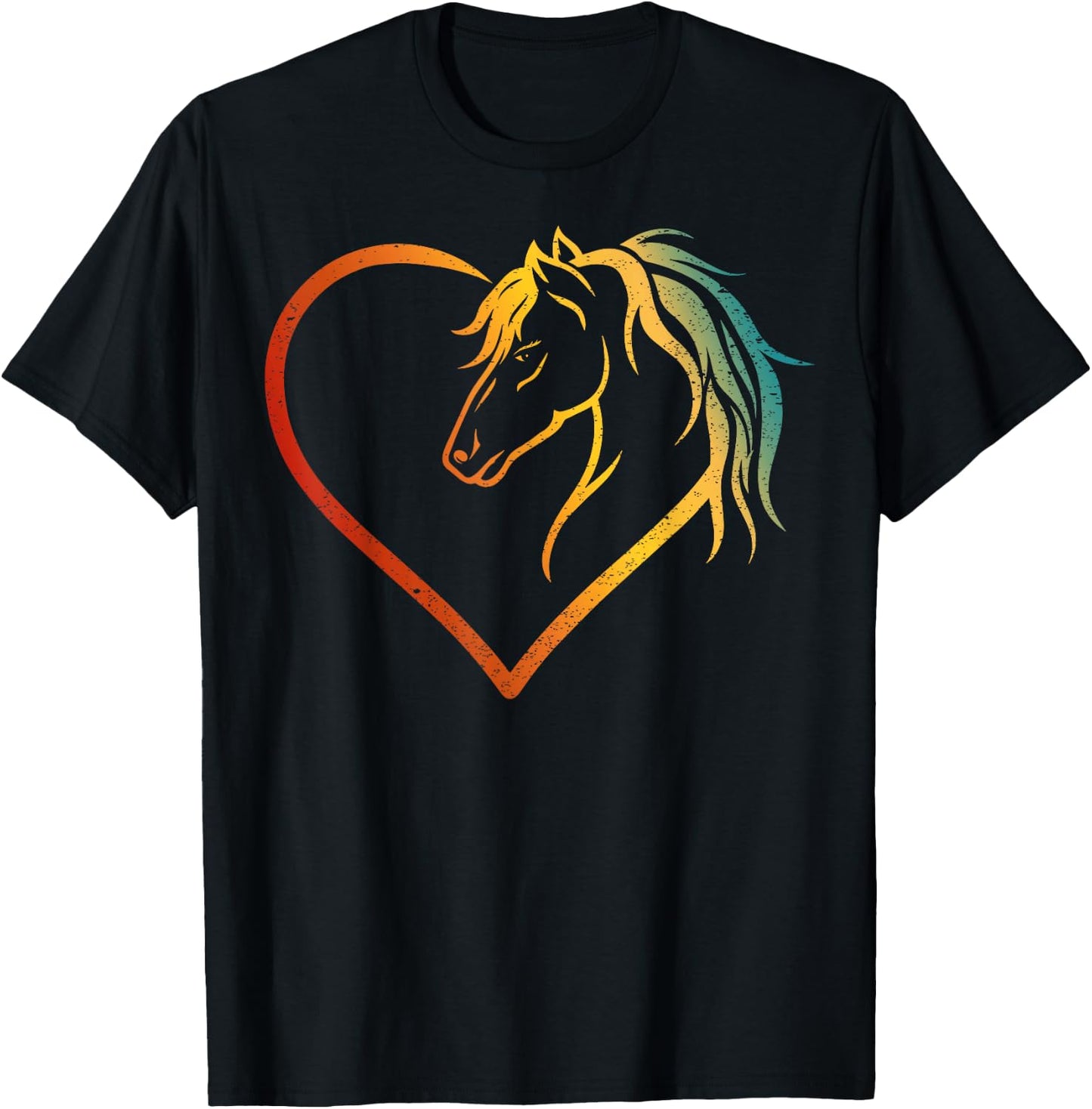 Horse head with a heart - Riding Horse T-Shirt - T-Shirt | Black