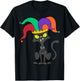 Cat Jester Hat Mardi Gras Carnival Parade Masquerade Party T-Shirt - T-Shirt | Black