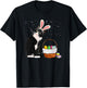 Easter Day Cat Bunny Ears Eggs Shirt Men Women Easter Rabbit T-Shirt - T-Shirt | Black
