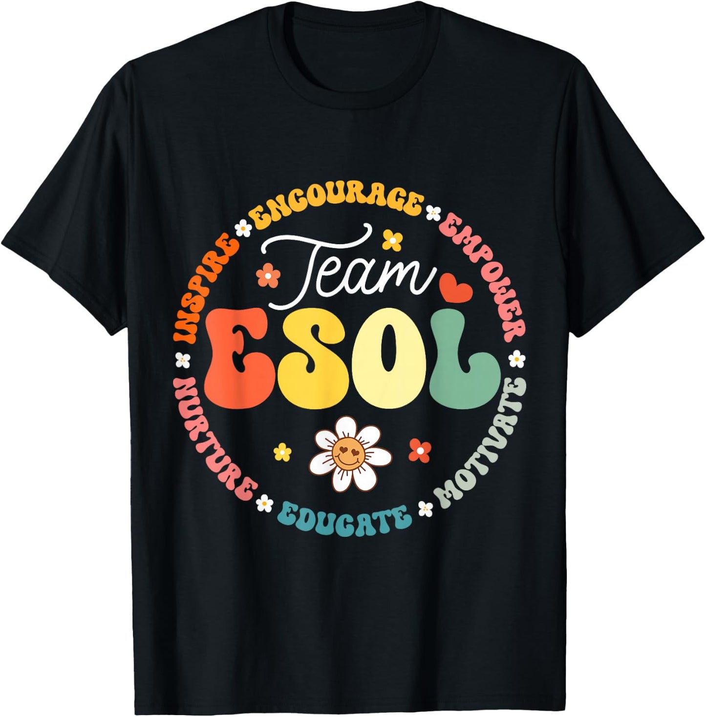 Team ESOL Teachers and Students Back To School Squad T-Shirt - T-Shirt | Black