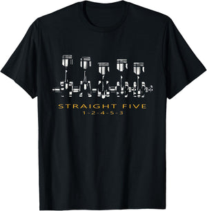 5 Cylinder Engine Lover - Turbo V70R Enthusias T-Shirt - T-Shirt | Black