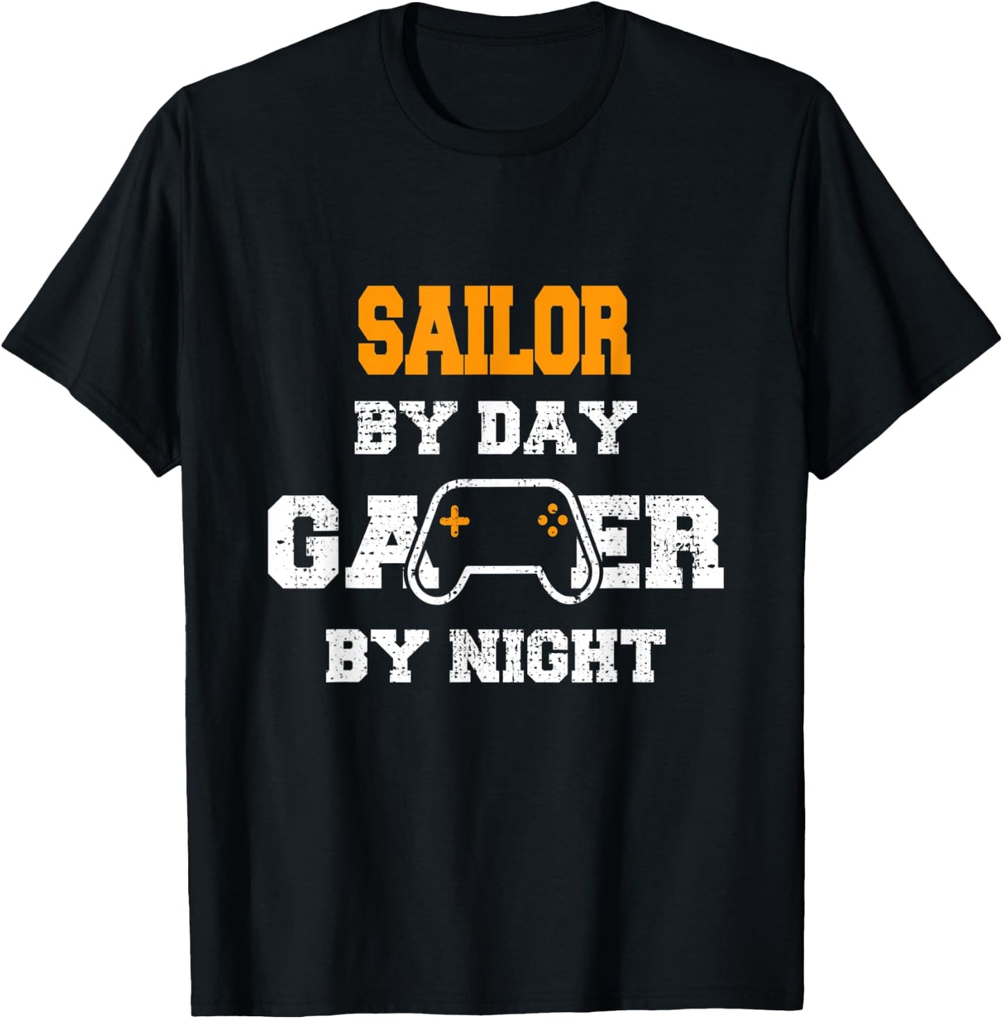 Sailor By Day Gamer By Night Gaming T-Shirt - T-Shirt | Black