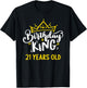 Birthday King 21 Years Old Crown celebrate party It's my T-Shirt - T-Shirt | Black