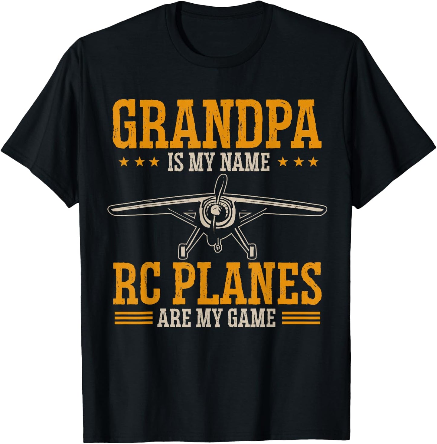 Grandpa Is My Name RC Plane Radio Controlled Airplane T-Shirt - T-Shirt | Black