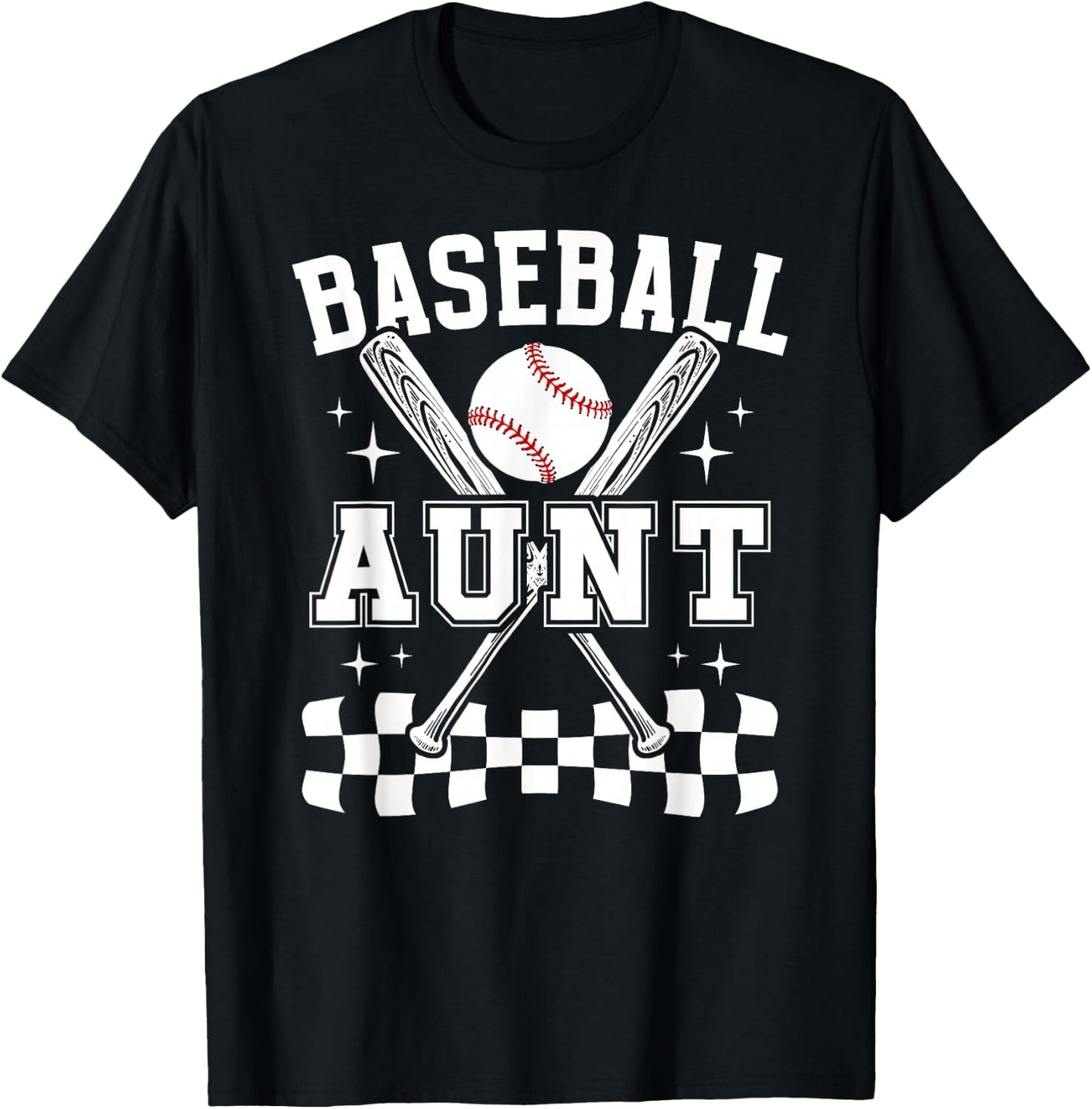 Baseball Aunt Of A Baseball Player Auntie T-Shirt - T-Shirt | Black