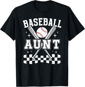 Baseball Aunt Of A Baseball Player Auntie T-Shirt - T-Shirt | Black