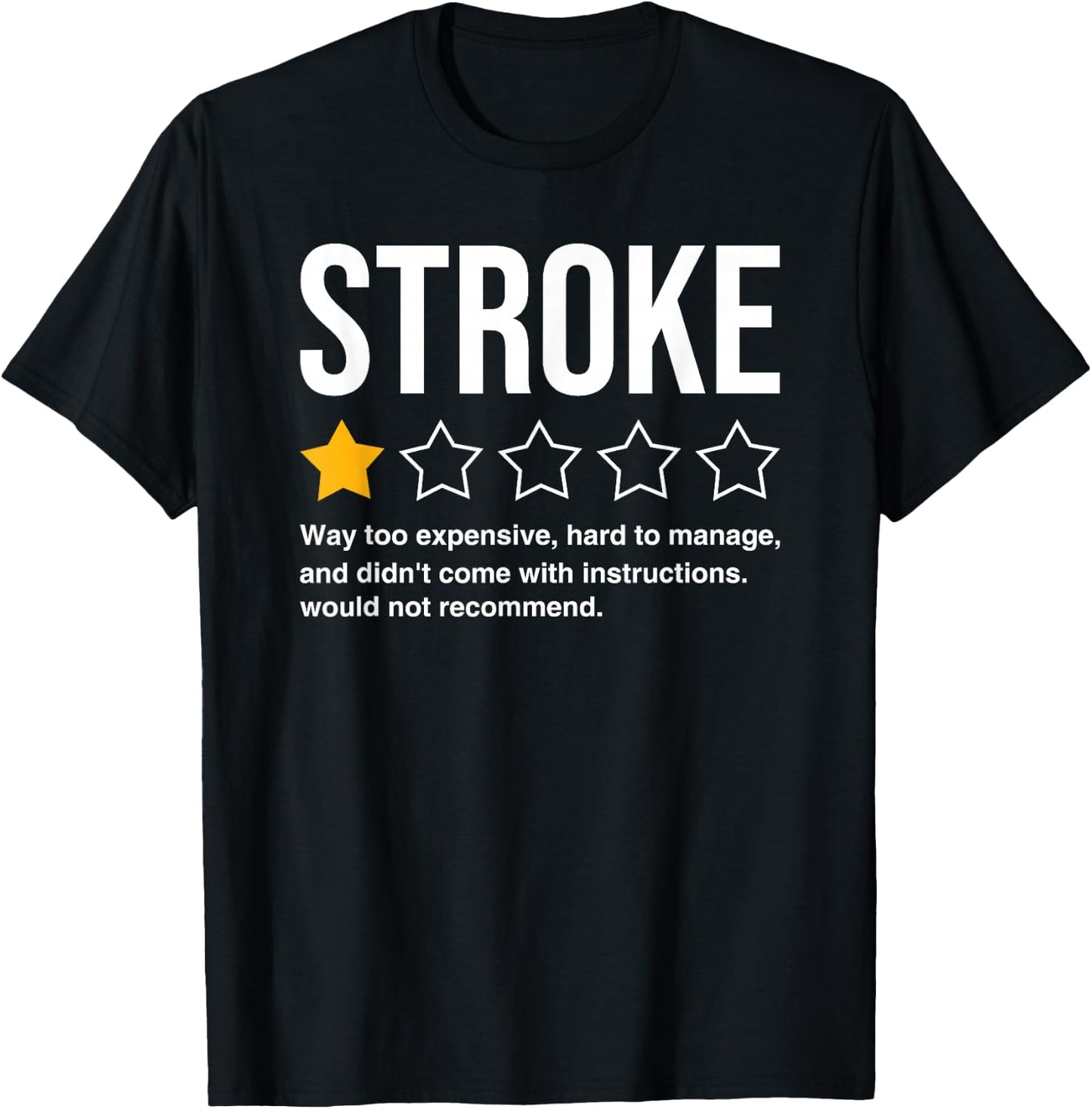 Stroke Survivor Heart Disease Warrior Fighter Cardiac Arrest T-Shirt - T-Shirt | Black