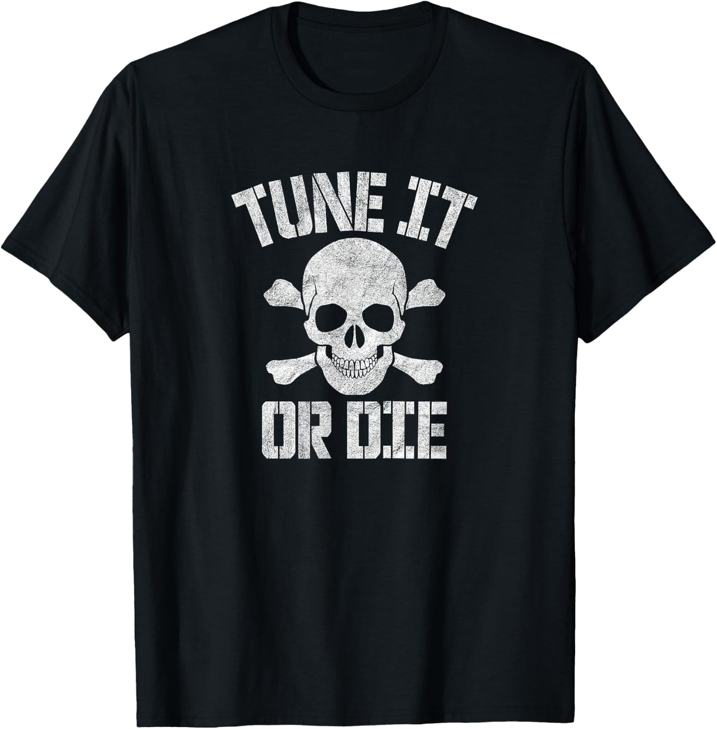 TUNE IT OR DIE - retro vintage rock & roll guitar bass T-Shirt - T-Shirt | Black
