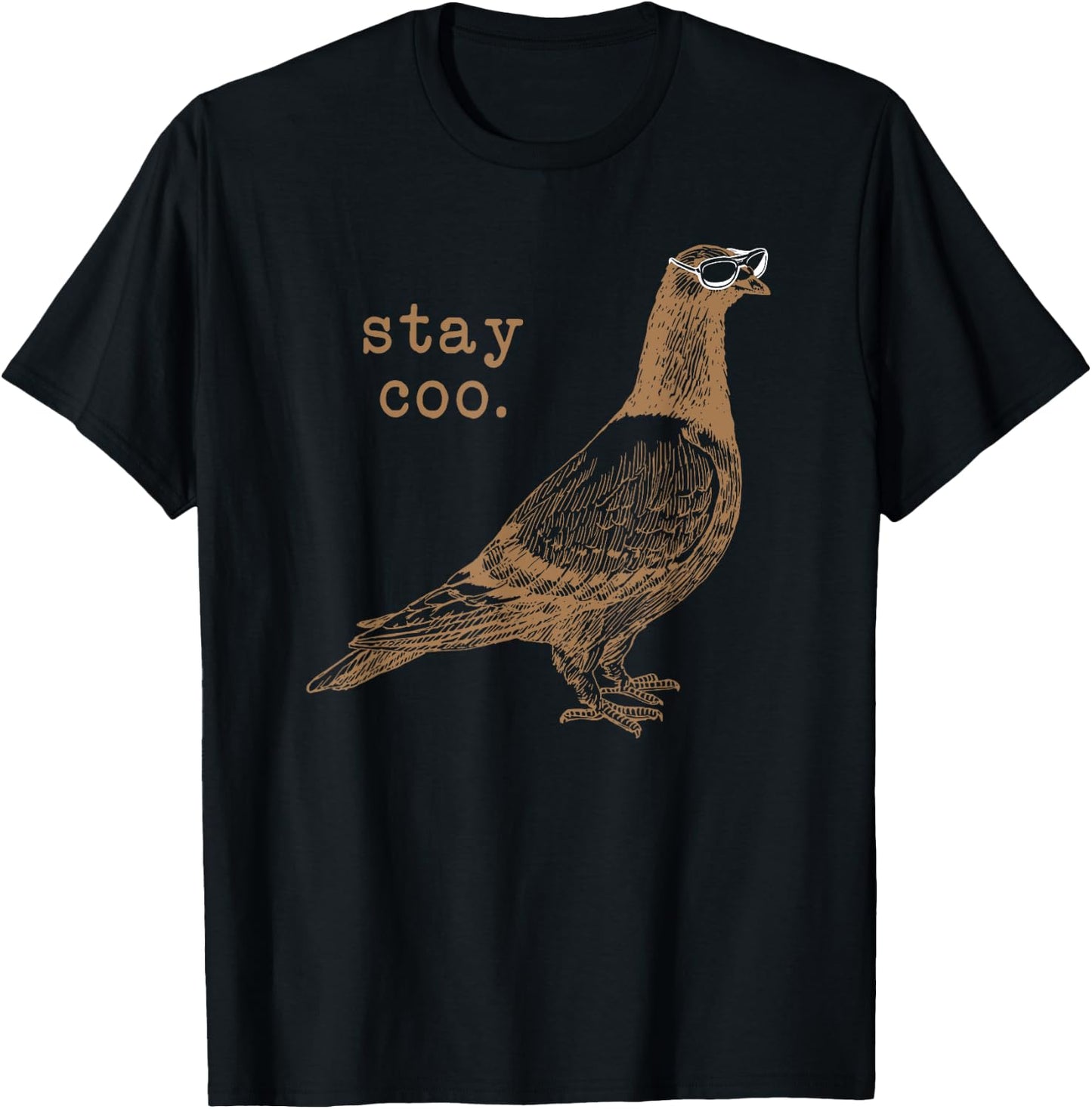 Fun Pigeon Shirt, Cool Bird With Sunglasses Pun Gift T-Shirt - T-Shirt | Black